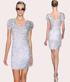 Hot Evening Cocktail Party Bling Silver Dress 6 12 9996  