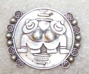 1930 TAXCO 980 STERLING SILVER LARGE MEXICAN BROOCH PIN  