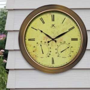   Instruments Indoor/Outdoor Antiqued Metal Weather Clock   10842 TCH
