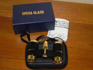   BROOKSTONE 3x FOCUS FREE Opera GLASSES BINOCULARS w/LIGHT & CASE