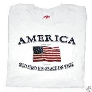 America God Shed His Grace T Shirt Medium  