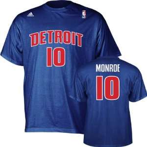 Greg Monroe adidas Blue Name and Number Detroit Pistons T Shirt 