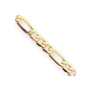  14k 4mm Flat Figaro Chain Necklace   30 Inch   Lobster 