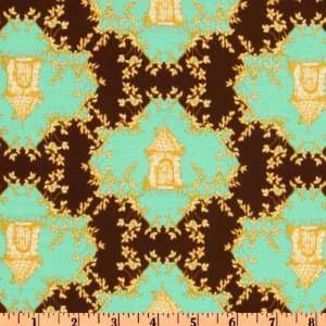  44 Wide Tina Givens Opal Owl Trellis Chocolate Fabric By 