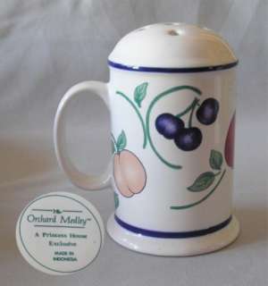  shaker by Princess House in the Orchard Medley pattern, blue trim