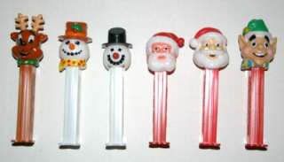PEZ Holiday CHRISTMAS Dispensers Lot of 6 Santa Claus  