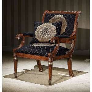  Chair wood inlay french fabric