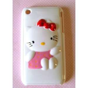 Hello Kitty iPhone 3 Waving Kitty White 3D Style Hard Cover  comes 