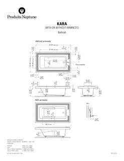 NEPTUNE KARA 77x44 ACRYLIC RECTANGLE BATHTUB SOAKER OPTIONAL SPA 