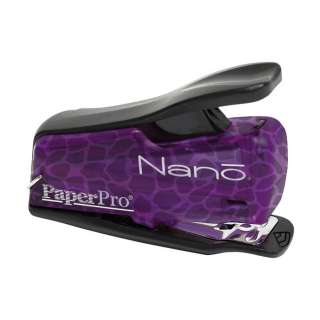 accentra paperpro nano stapler animal print color purple capacity 12 