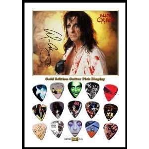  Alice Cooper New Gold Edition Guitar Pick Display With 15 