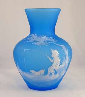 Mary Gregory Style Vase Westmorland Glass by C Steeley  