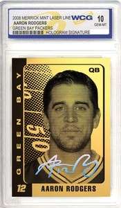 08 Aaron Rodgers Gold Card Green Bay Packers Holo Auto Mint Graded 10 