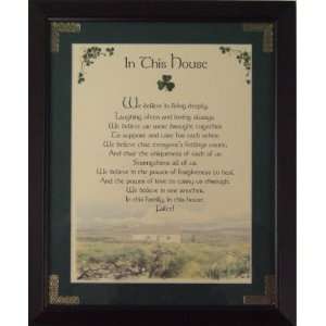  Framed In This House Irish Blessing, under glass 8X10 