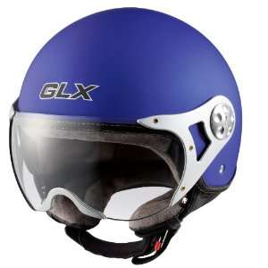  GLX Helmets Matte Blue Small European Open Face Motorcycle 