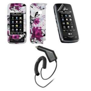   Clear LCD Screen Protector + Rapid Car Charger for LG Voyager VX10000