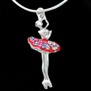 Ballet Dancing Girl Pendant Crystal Jewelry Necklace KC104C  