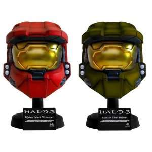  HALO 3 Master Chief Helmet Scaled Replicas Set of 2 (Red 