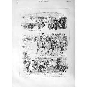  1882 DEER HUNTING EXMOOR HORSES HOUNDS MASTER RIVER