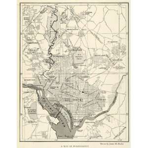  1923 Print Washington D. C. Map Rock Creek Park Potomac 