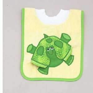  Pullover Turtle Bib with Washcloth Baby
