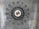 60s starburst spanish black Mediterranean gothic wall clock metal Mid 