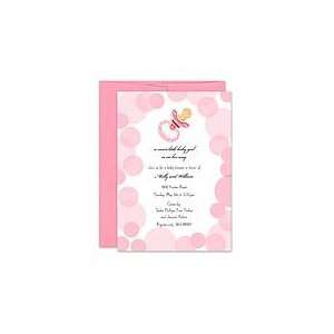  Pacifier Girl Announcement Baby Invitations Baby