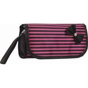  Fuschia & Black Striped Cosmetic Bag Beauty