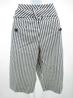ESSENTIALS BY ABS Black Bone Stripe Bermuda Shorts Sz 8  