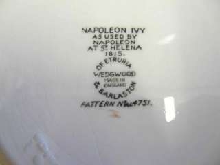 WEDGWOOD CHINA NAPOLEON IVY PATTERN DINNER PLATE  