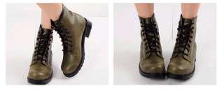 Womens Solid Colors Military Combat Boots Shoes US 6~8  