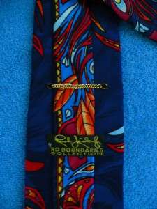 RUSH LIMBAUGH 100% Silk Colorful Abstract Design Neck Tie w/Chain 