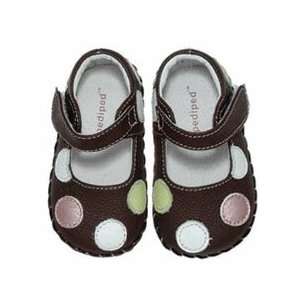   Baby Girl Shoes   Giselle Chocolate Brown with Polka Dots Baby
