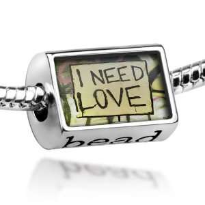  Beads I need love   Pandora Charm & Bracelet Compatible 