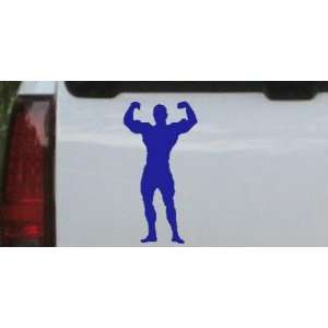 Body Builder Sports Car Window Wall Laptop Decal Sticker    Blue 4in X 