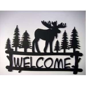   Wall Art, Moose Welcome Sign, Cabin, Lodge, Northwoods, Metal Art