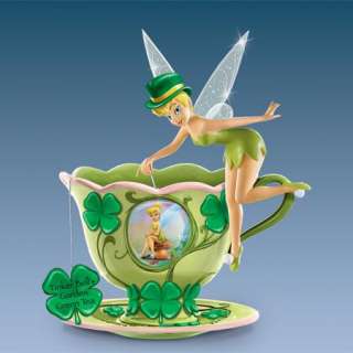 DISNEY TINKERBELL Garden Green Tea St. Patricks Day Teacup Figurine 