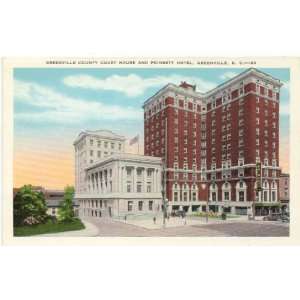  1920s Vintage Postcard   Greenville County Court House and 