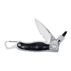   Partially Serrated Edge, 7Piece Bit Kit and Blade Launcher Opening