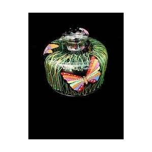  Butterfly Meadow Design   Hand Painted   Cheese Dome, 6 