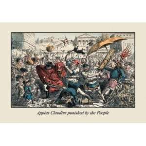   Claudius Punished by the People 28x42 Giclee on Canvas