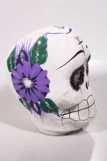 Day of the Dead Hand Painted Skull Mexico Folk Art  