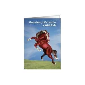  Wild Spooking Horse Encouragement to Grandson Card Health 