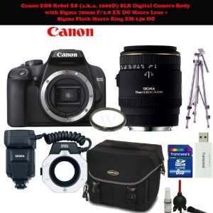  Camera Body w/ Sigma 70mm F/2.8 EX DG Macro Lens + Sigma Flash Macro 