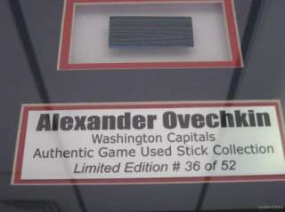   ALEX OVECHKIN Framed 8x10 with Authentic Game Used Stick Relic #d /52