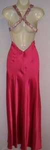 AIDAN MATTOX Beaded Pink Silk Formal Dress Gown 6 NWT  