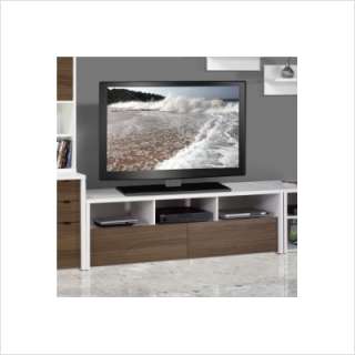 Nexera Liber T 60 TV Stand in White/Walnut 210403 687174995723  