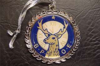 BPOE ELKS LODGE LOGO CHOICE BRASS or SILVER METAL HANGING ORNAMENT NEW 