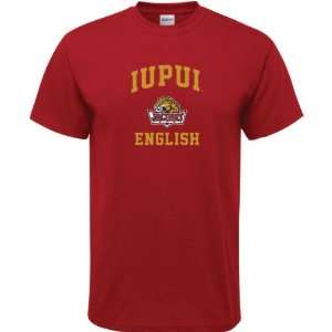  IUPUI Jaguars Cardinal Red English Arch T Shirt Sports 