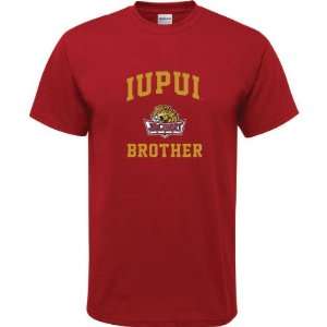  IUPUI Jaguars Cardinal Red Youth Brother Arch T Shirt 